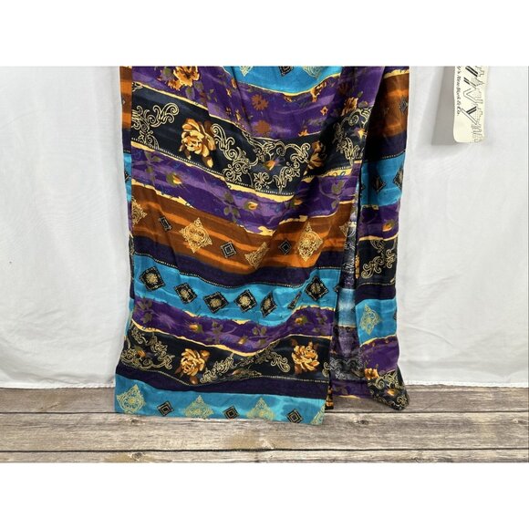 Vintage Wyllis New York & Co Maxi Dress Size 12 BOHO Side Slit DEADSTOCK New - Picture 6 of 16